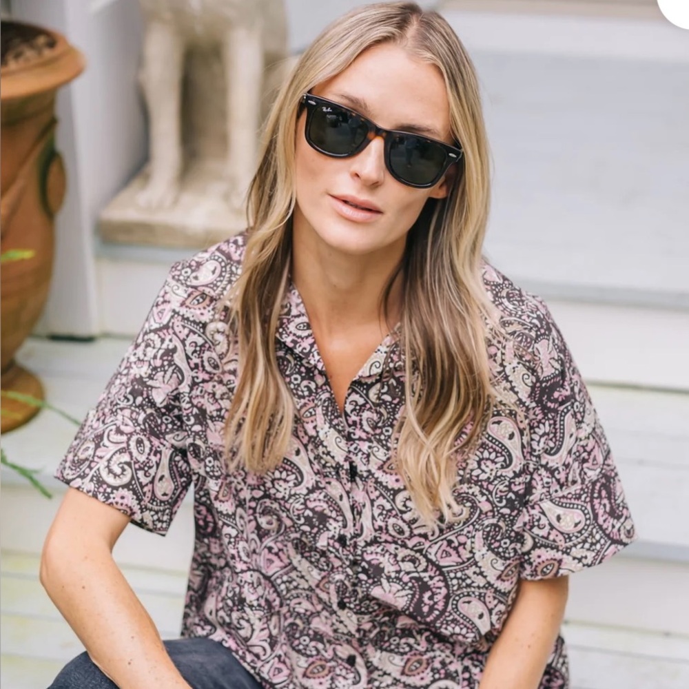 Julia Amory Antibes Button Down in Lee Paisley